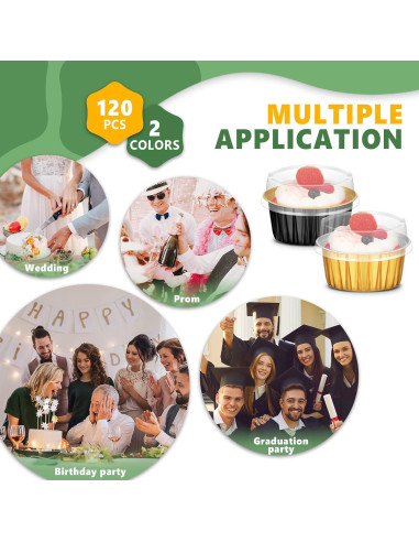 120 Tazas de Hornear de Aluminio Desechables Eaasty 125 ml