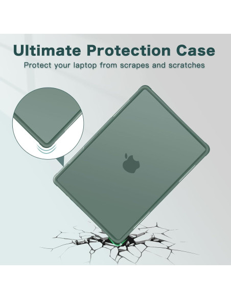 Funda Dura Mosiso para MacBook Air 13.6 Verde Esmeralda