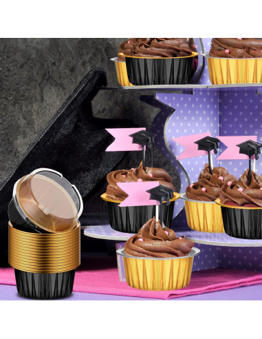 120 Tazas de Hornear de Aluminio Desechables Eaasty 125 ml