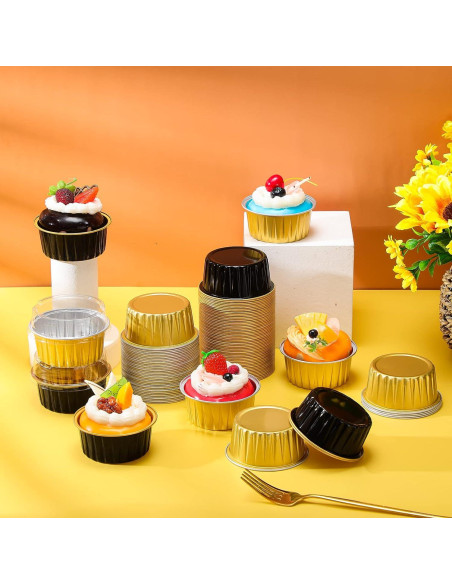 120 Tazas de Hornear de Aluminio Desechables Eaasty 125 ml