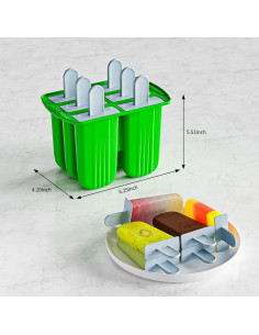 Moldes de Silicona para Paletas Bongpuda 6 Cavidades Verde 2