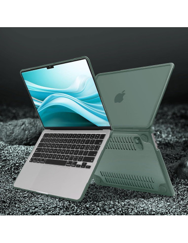 Funda Dura Mosiso para MacBook Air 13.6 Verde Esmeralda