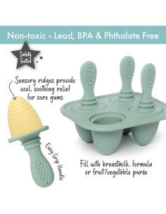 Molde de Popsicle PrimaStella de Silicona Verde Salvia - 4 porciones 2