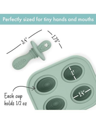 Molde de Popsicle PrimaStella de Silicona Verde Salvia - 4 porciones