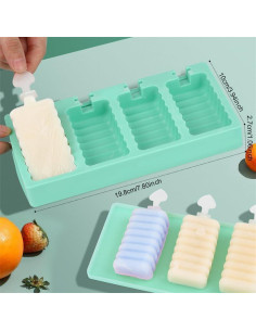 Juego de Moldes de Silicona Aokinle para Paletas Caseras 8 Cavidades 2