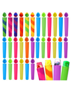 Moldes de Helado de Silicona Lallisa 30 Pcs Coloridos Reutilizables