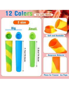 Moldes de Helado de Silicona Lallisa 30 Pcs Coloridos Reutilizables 2