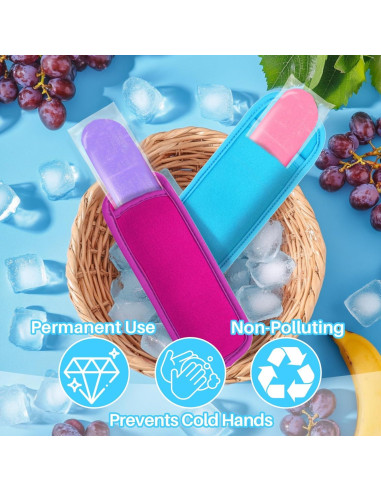10 Fundas Reutilizables para Paletas MAQIHAN - Neopreno Multicolor