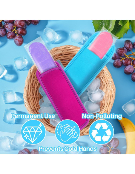 10 Fundas Reutilizables para Paletas MAQIHAN - Neopreno Multicolor