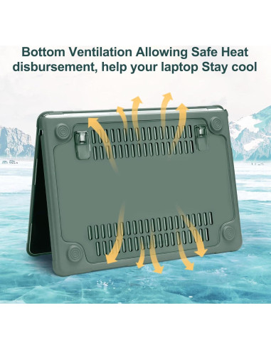 Funda Dura Mosiso para MacBook Air 13.6 Verde Esmeralda