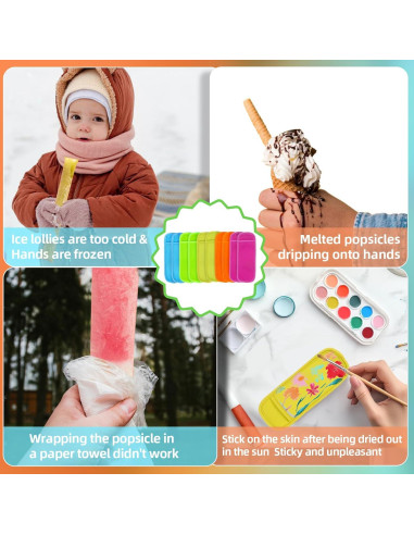 10 Fundas Reutilizables para Paletas MAQIHAN - Neopreno Multicolor