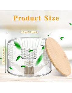 Soporte para Filtros de Café Qunclay Acrílico con Tapa de Bambú 2
