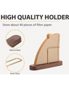 Soporte para Filtros de Café Shoxil - Madera Nogal y Latón 2