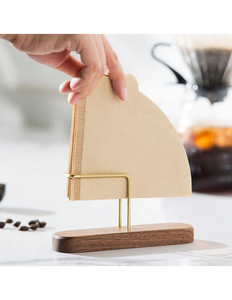 Soporte para Filtros de Café Shoxil - Madera Nogal y Latón