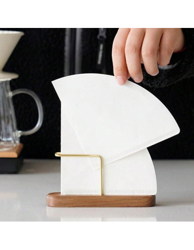 Soporte para Filtros de Café Shoxil - Madera Nogal y Latón