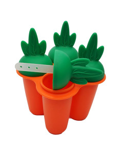 Moldes de Paletas de Silicona Bambini Bear - 4 Paletas Naranja