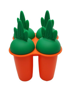 Moldes de Paletas de Silicona Bambini Bear - 4 Paletas Naranja 2