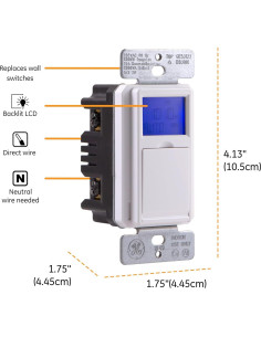 Temporizador Digital GE SunSmart 7 Días - Programable, Blanco 2