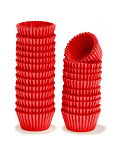 Tazas de Papel para Mini Cupcakes NUOMI 1000 Piezas 2.54 cm Rojo Vino