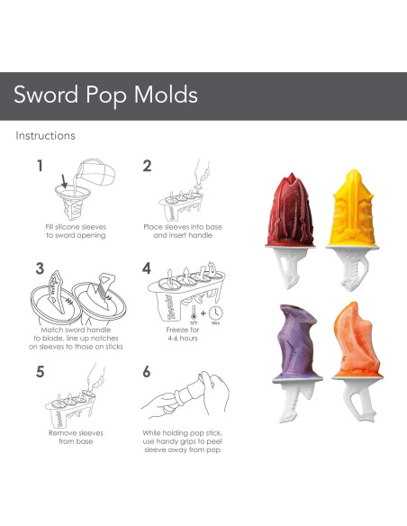 Moldes de Paletas de Hielo Tovolo Espada Set de 4 Silicona