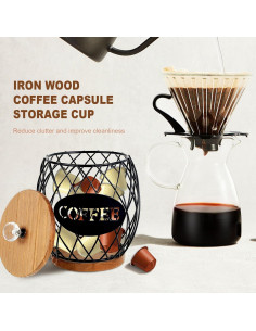 Cesta de Almacenamiento de Cápsulas de Café STUIPIUL Negra 2