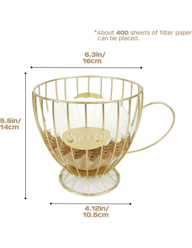 Cesta de Almacenamiento para Filtros de Café PUNNIO CFH-E1 Dorado