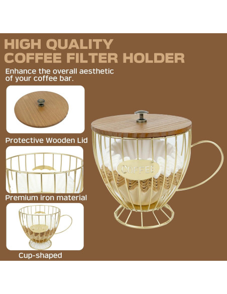 Cesta de Almacenamiento para Filtros de Café PUNNIO CFH-E1 Dorado