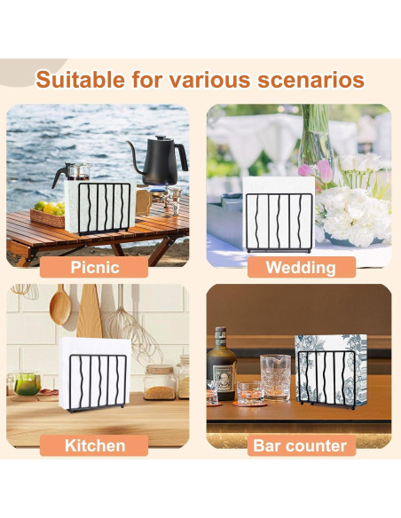 Soporte de Servilletas de Pie Moderno Mluyeri Acero Inoxidable Negro