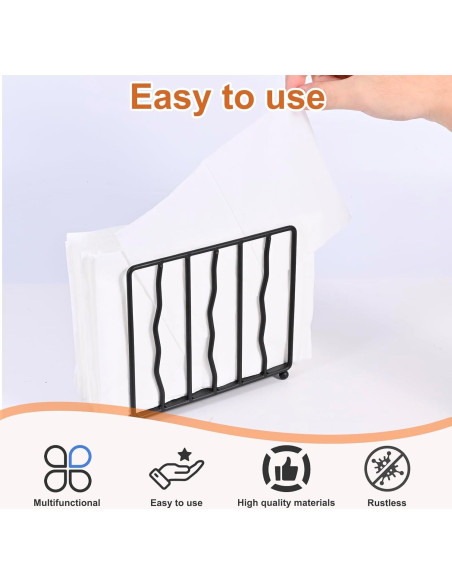 Soporte de Servilletas de Pie Moderno Mluyeri Acero Inoxidable Negro