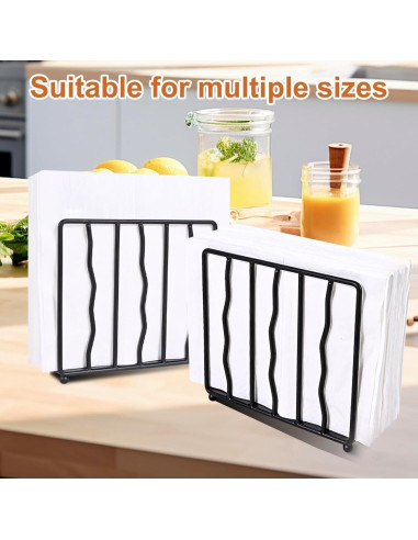 Soporte de Servilletas de Pie Moderno Mluyeri Acero Inoxidable Negro