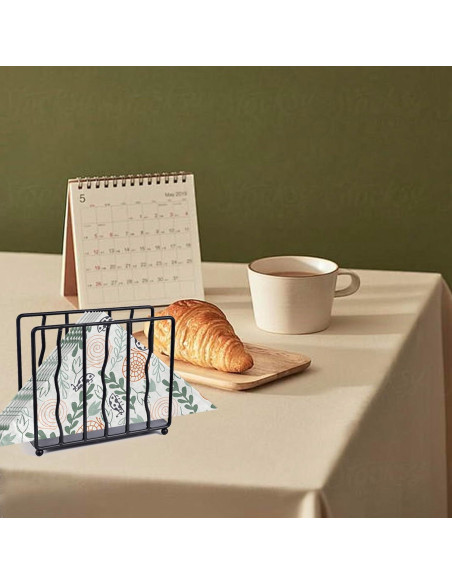 Soporte de Servilletas de Pie Moderno Mluyeri Acero Inoxidable Negro