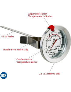 Termómetro de Acero Inoxidable Escali AHC1 para Dulces y Freír 2