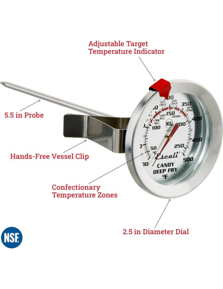 Termómetro de Acero Inoxidable Escali AHC1 para Dulces y Freír