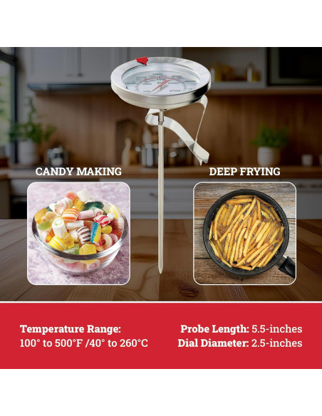 Termómetro de Acero Inoxidable Escali AHC1 para Dulces y Freír