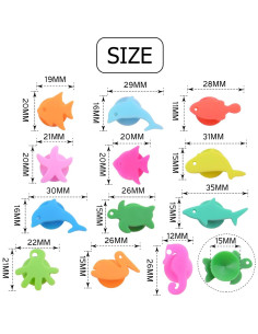 Marcadores de Vino de Silicona Hendevl 12pcs Animales Marinos 2