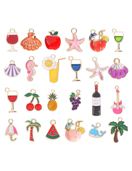 Kit de 24 Encantos de Playa Grevosea para Joyería y Copas