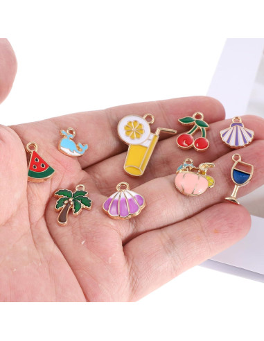 Kit de 24 Encantos de Playa Grevosea para Joyería y Copas