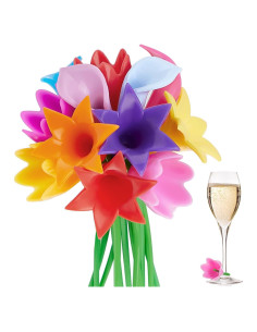 12 Encantos de Vino de Silicona Cunhill para Copas Coloridas