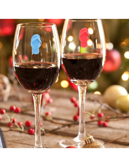 Marcadores de copas de vino HEMOTON 9 piezas silicona zapatilla