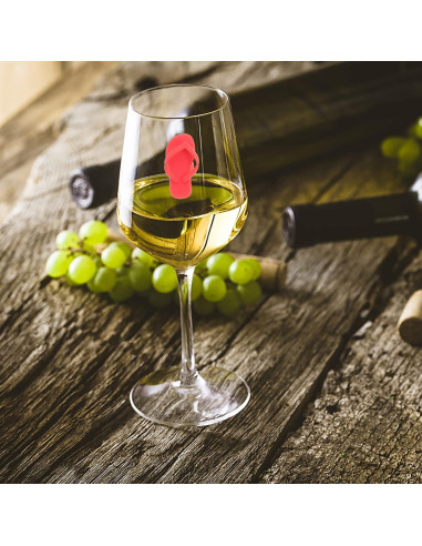 Marcadores de copas de vino HEMOTON 9 piezas silicona zapatilla