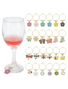 Juego de Encantos para Copas de Vino FREEBLOSS 24 Pcs