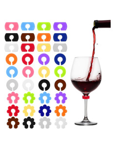 Marcadores de Copas de Vino Oruola 36pcs Silicona Reutilizables