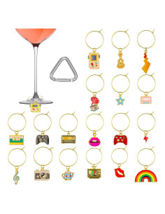 Juego de 18 Charms para Copas de Vino Vintage Lauwell
