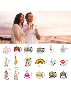 Juego de 18 Charms para Copas de Vino Vintage Lauwell 2