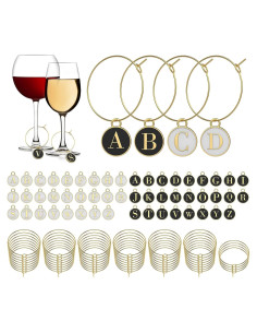 Encantos para Copas de Vino MARRTEUM - 52 Anillos y Cuentas