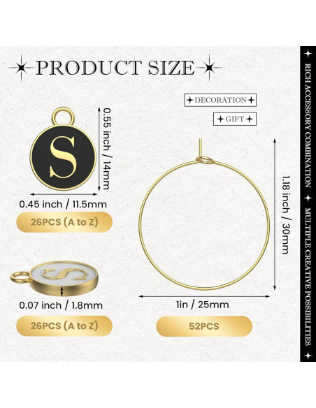 Encantos para Copas de Vino MARRTEUM - 52 Anillos y Cuentas