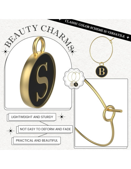 Encantos para Copas de Vino MARRTEUM - 52 Anillos y Cuentas