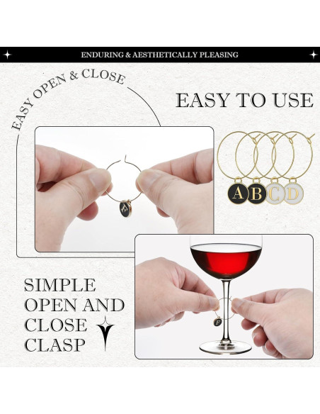 Encantos para Copas de Vino MARRTEUM - 52 Anillos y Cuentas