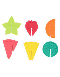 Marcadores de Copas de Vino Tyenaza - 6 Pcs Silicona Fruta