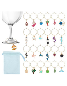 25 Encantos para Copas de Vino Megitzuu - Marcadores de Aleación